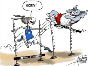 Republican Democrat Moral Standards Cartoon